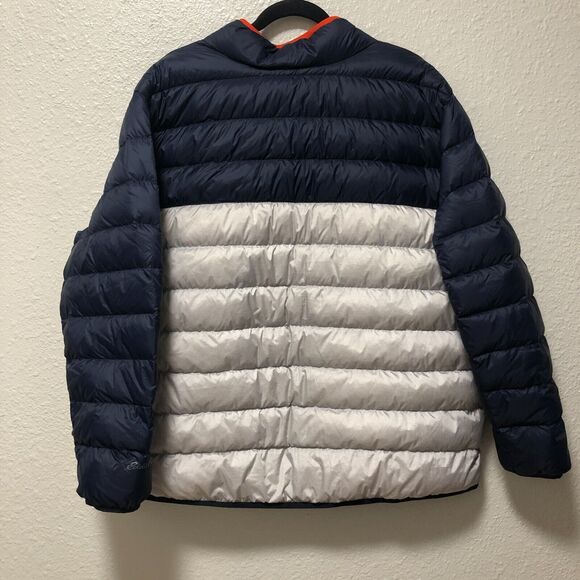 eddie bauer womens 2x puffer sweater blue gray down waterfowl feathers ao - Picture 6 of 13